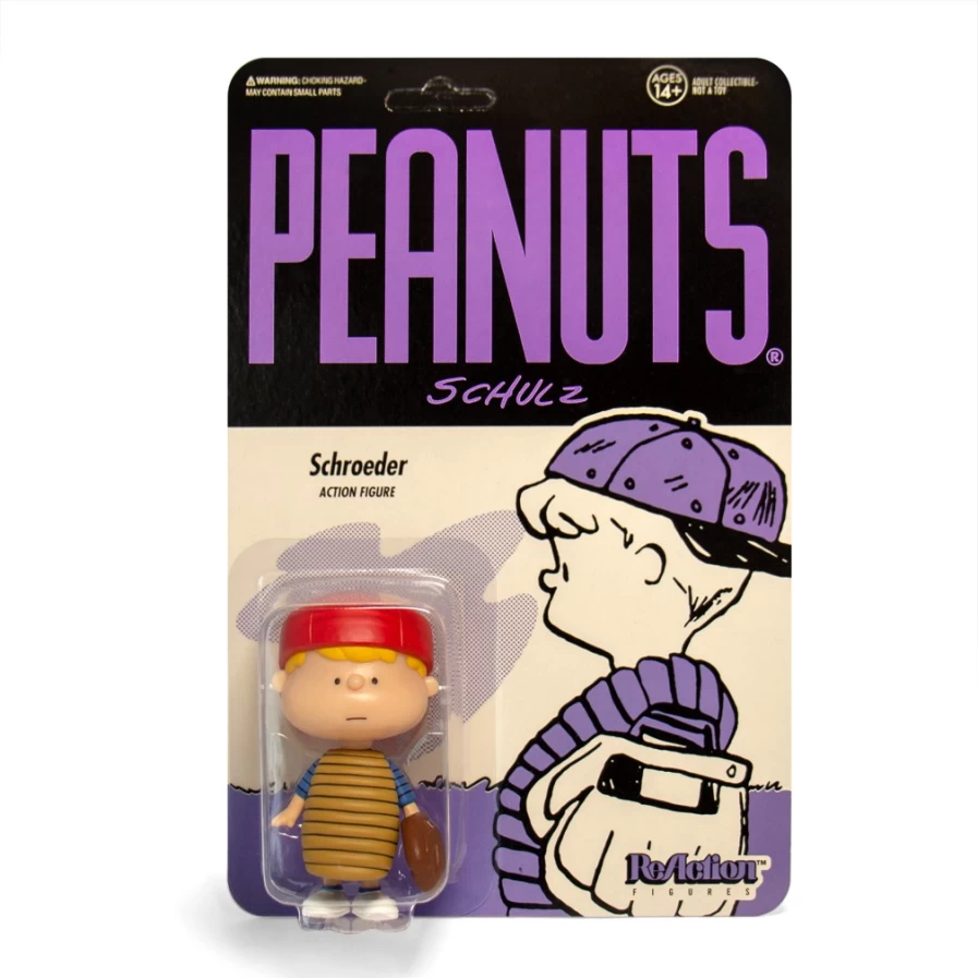 Super7 Peanuts Baseball Schroeder Collectible Action Figure - Charlie Brown Reaction Series