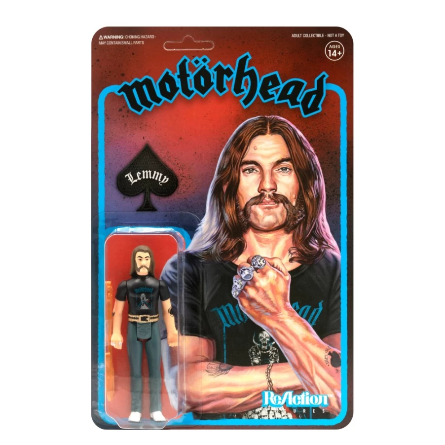 Super7 Motorhead Lemmy Kilmister Reaction Figure with Skull Pile Shirt Collectible Toy
