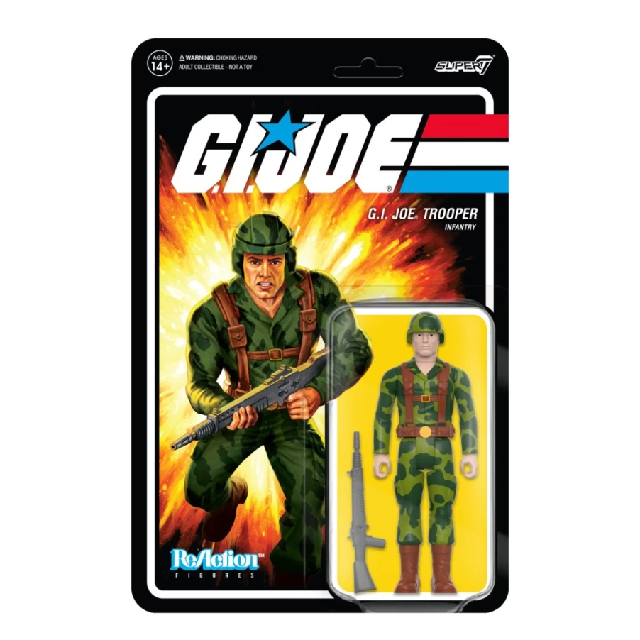 Super7 G.I. Joe Reaction Wave 4 Action Figure - Trooper Clean Shaven (Pink Variant)