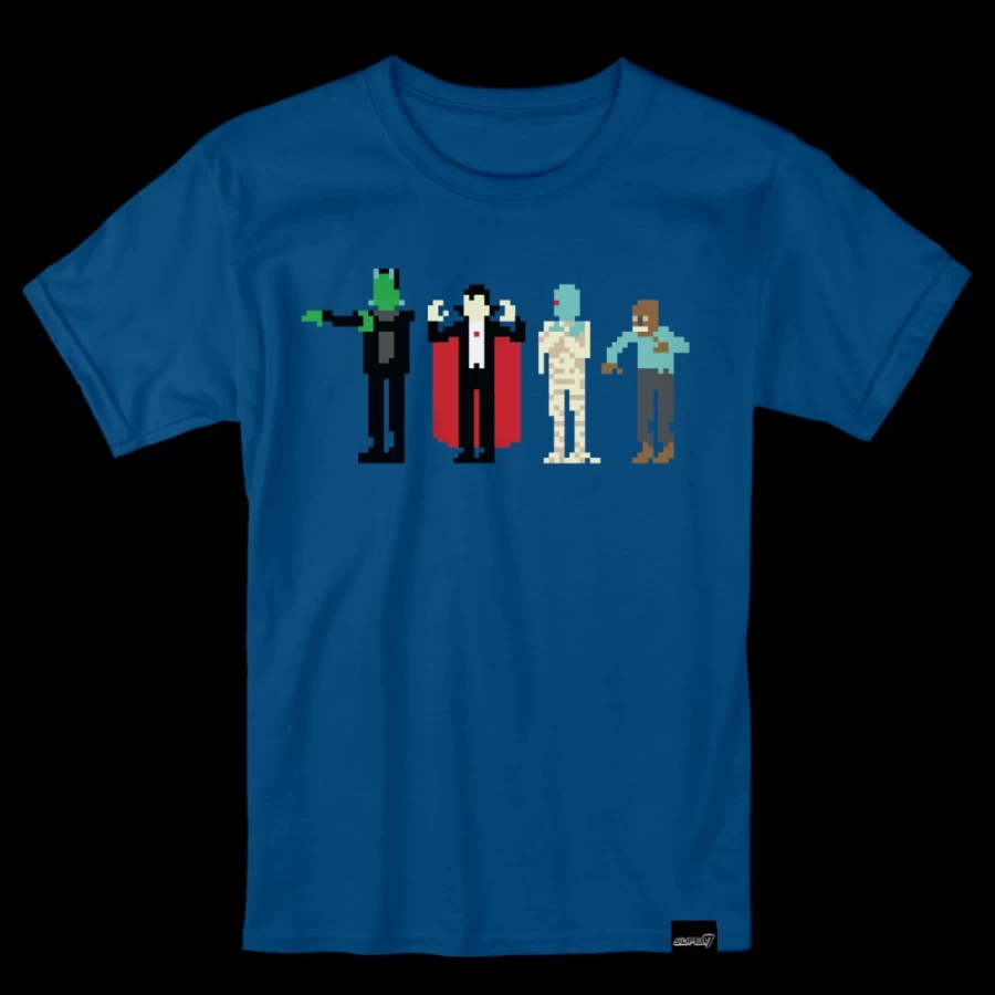 Super7 8-Bit Universal Monsters Retro Pixel Art Vintage T-Shirt