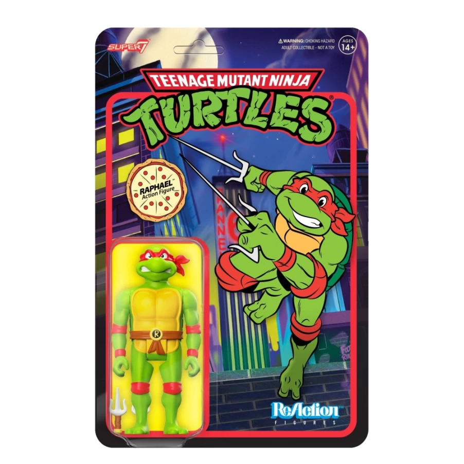 Super7 Teenage Mutant Ninja Turtles Reaction Wave 7 Raphael Cartoon Action Figure