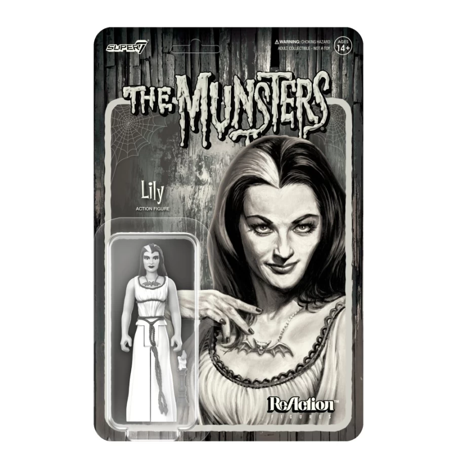 Super7 Munsters Reaction Figures Wave 2 - Lily Munster Grayscale Collectible Action Figure