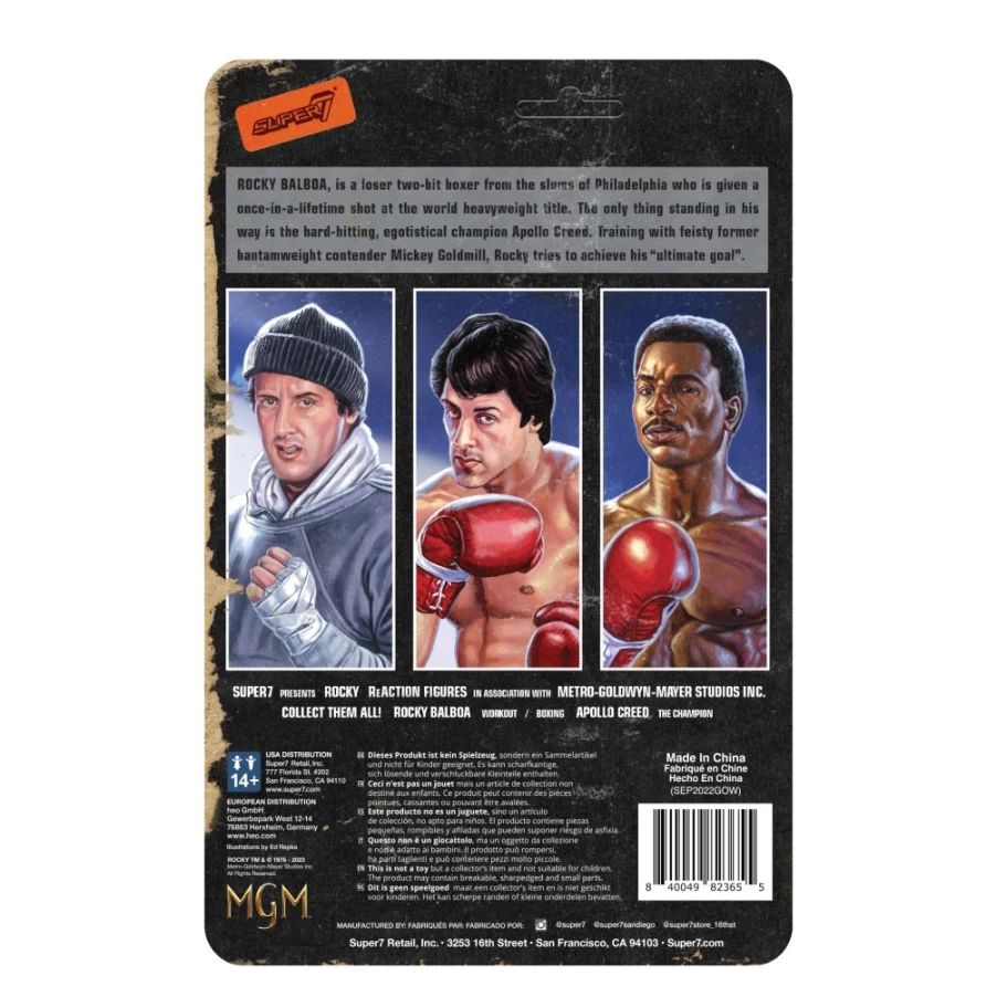Super7 Rocky Reaction Wave 2 Action Figure - Rocky Balboa Boxing Collectible