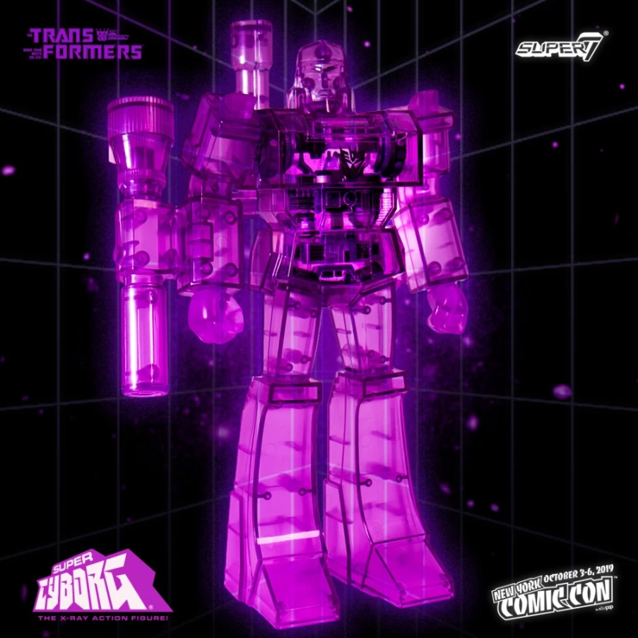 Super7 Transformers ReAction Figure - Megatron Purple Grid Cyborg Edition Collectible Toy