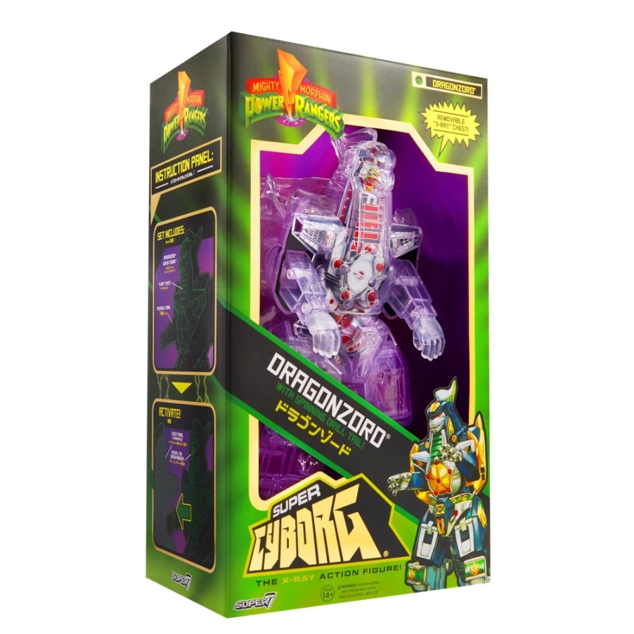 Super7 Mighty Morphin Power Rangers Dragonzord Super Cyborg Action Figure (Clear Version)