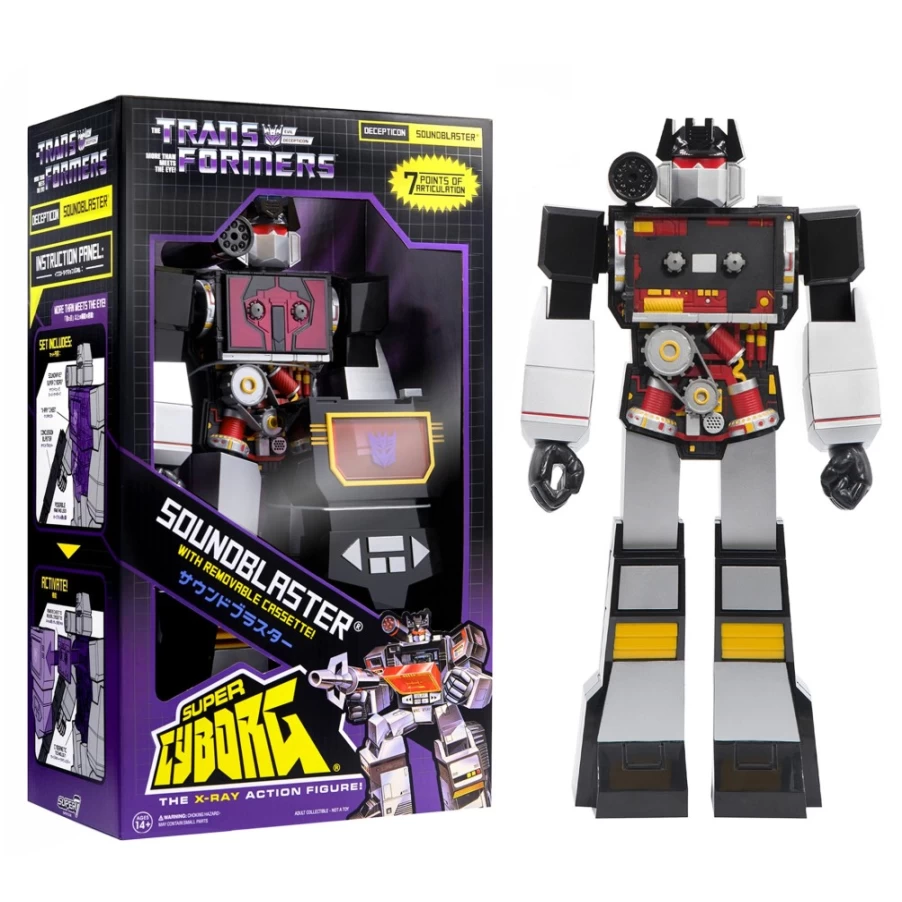 Super7 Transformers Soundwave (Soundblaster) Super Cyborg Action Figure