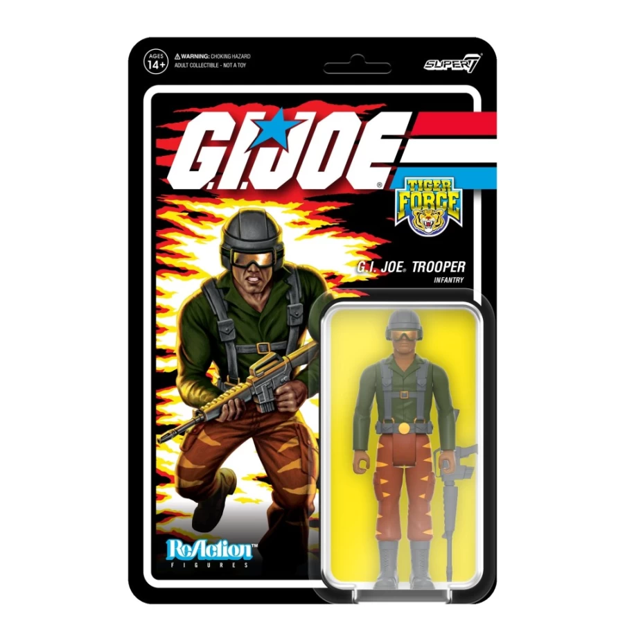 Super7 G.I. Joe Reaction Figures Wave 6 - Tiger Force Greenshirt (Goggles Down, Brown) Action Figure