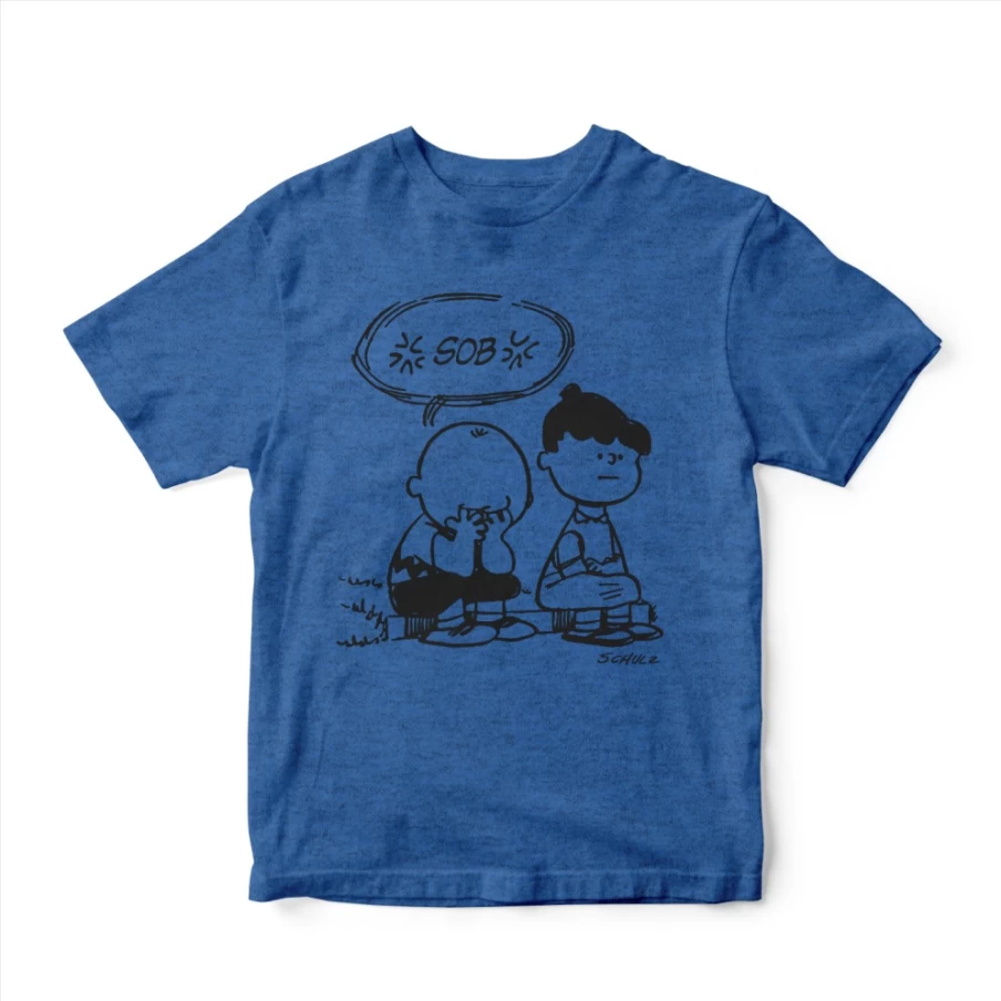 Super7 Peanuts Sad Charlie Brown Graphic Tee - Vintage Cartoon T-Shirt for Men & Women