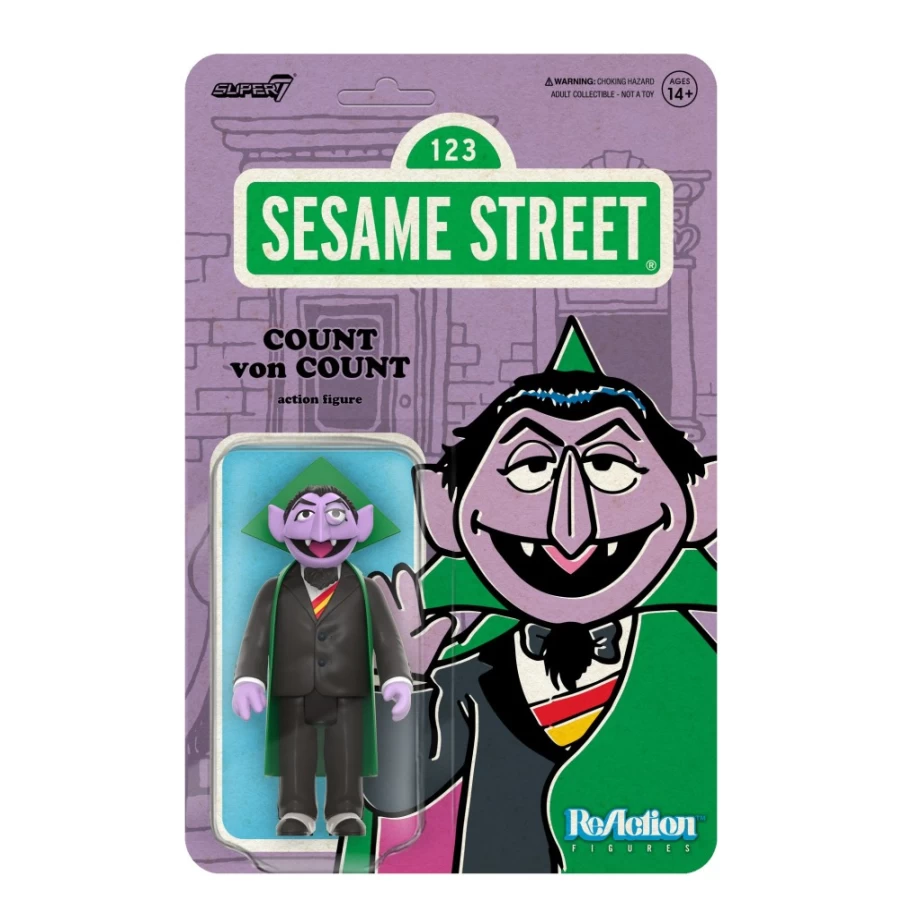 Super7 Sesame Street Reaction Wave 1 Count Von Count Action Figure Collectible