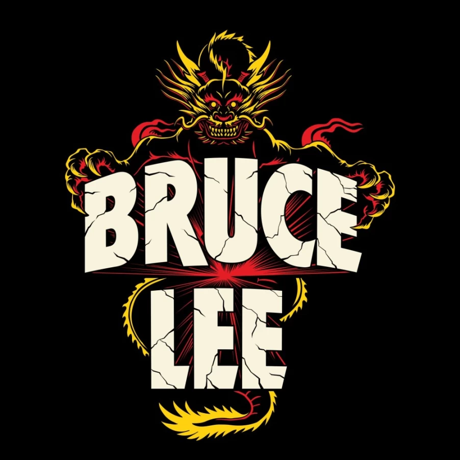 Super7 Bruce Lee Dragon Graphic Vintage T-Shirt - Kung Fu Martial Arts Tee for Men