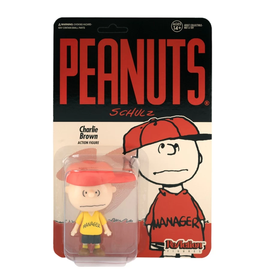 Super7 Peanuts Reaction Wave 2 - Charlie Brown as Manager Collectible Figure