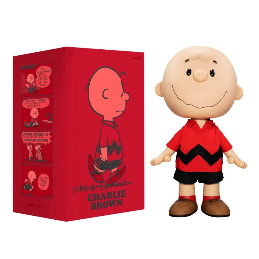 Super7 ReAction Figure - Peanuts Charlie Brown (Red Shirt) Supersize Collectible