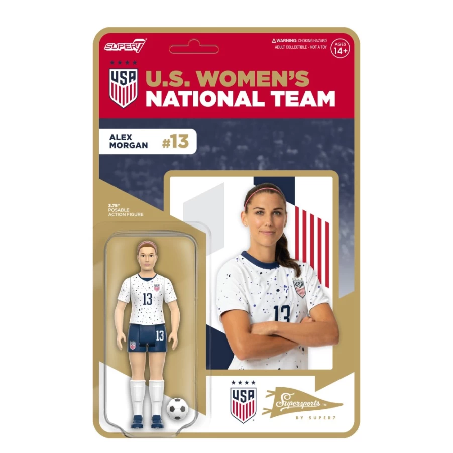 Super7 Alex Morgan USWNT Soccer Reaction Wave 2 Figure - Alternate Kit Collectible