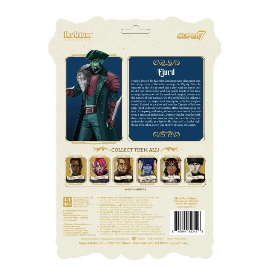 Super7 Critical Role Reaction Wave 1 Fjord Stone Action Figure Collectible