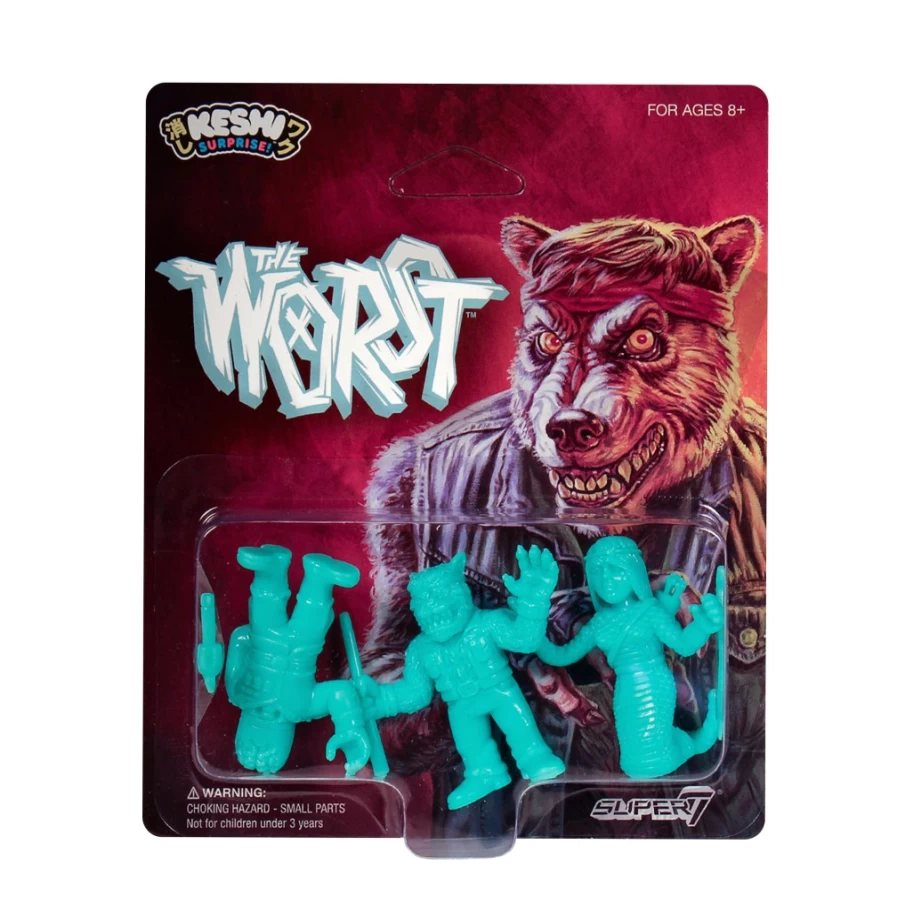 Super7 Keshi Pack B: Shedusa, Werewolf Biker & Cortex Commander Action Figures (Teal Edition)