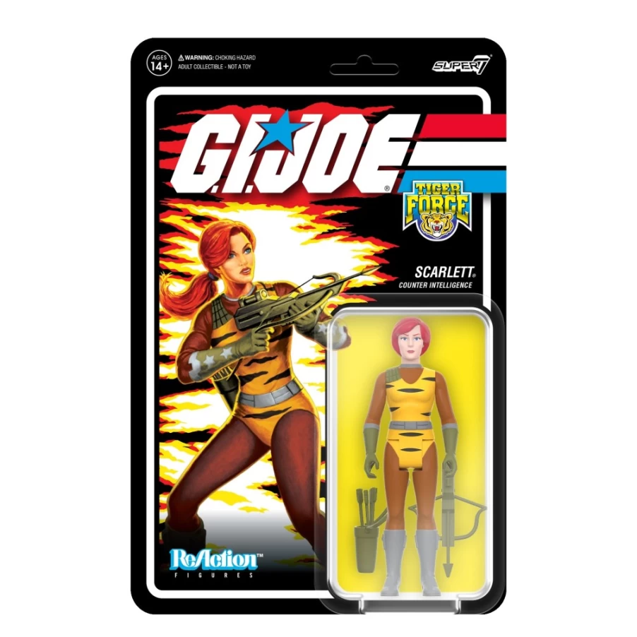 Super7 G.I. Joe Tiger Force Scarlett Reaction Figure - Wave 6 Collectible Action Figure
