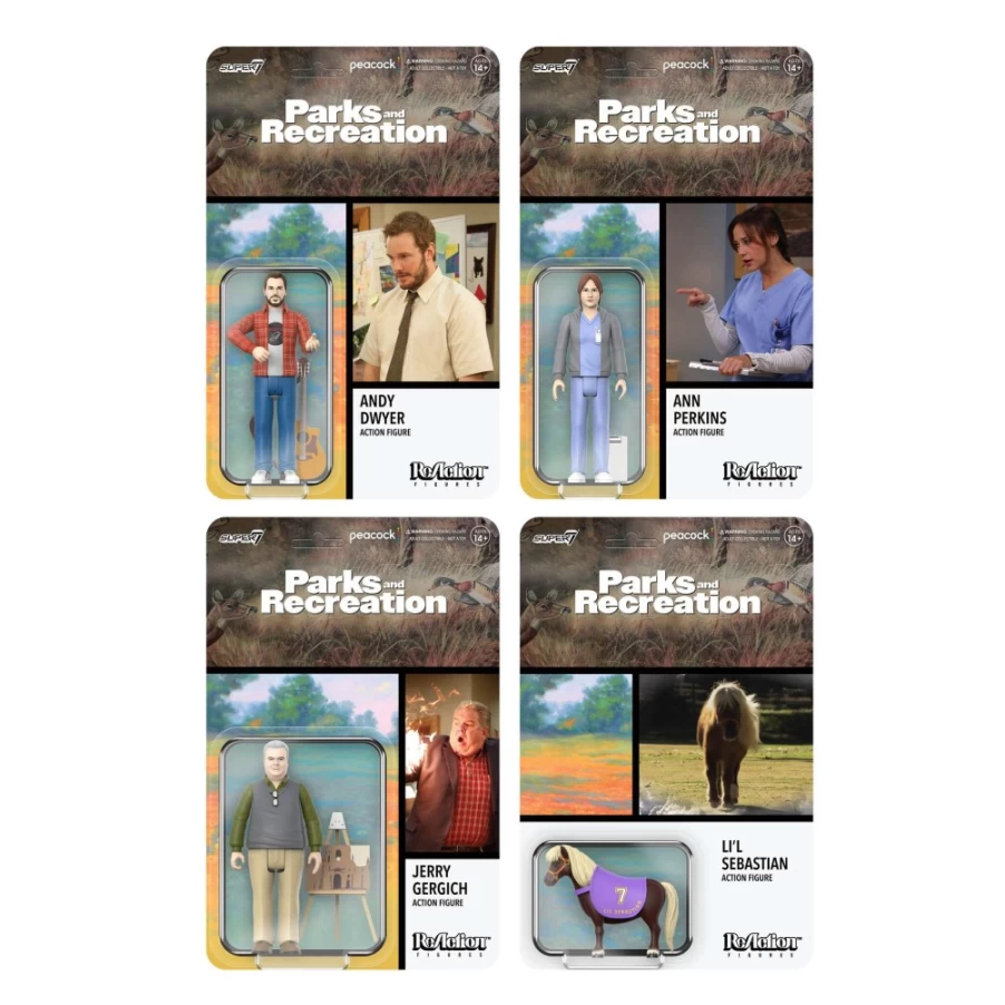 Super7 Parks And Recreation Reaction Wave 2 Action Figure Set - 4 Collectible Characters