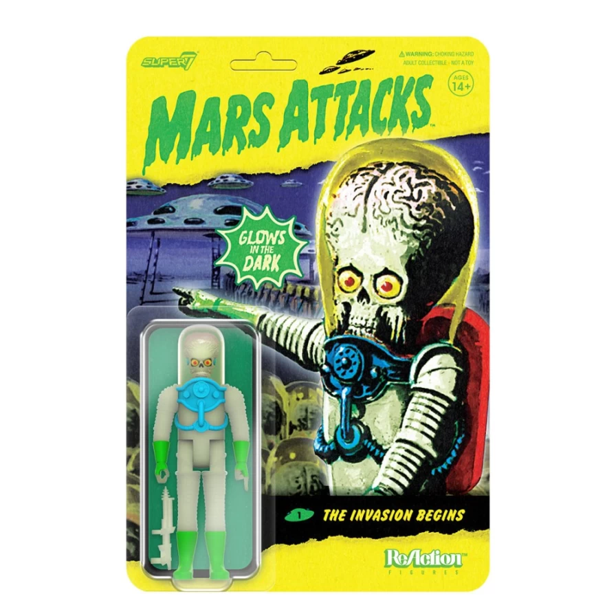 Super7 Mars Attacks Reaction Wave 2 Glow-In-The-Dark Invasion Action Figures