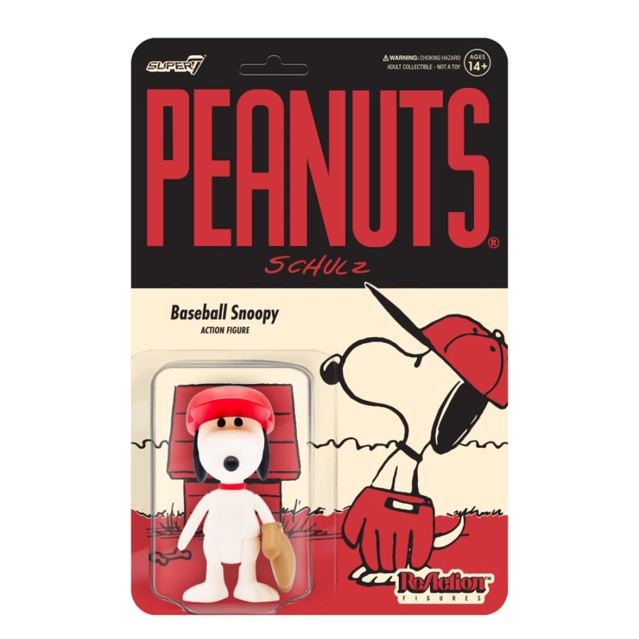 Super7 Peanuts Reaction Figure Wave 5 - Baseball Snoopy Collectible Toy