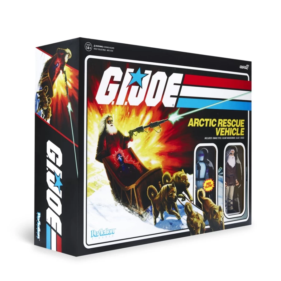 Super7 G.I. Joe Reaction Arctic Rescue Vehicle with Snake Eyes & Timber Action Figures