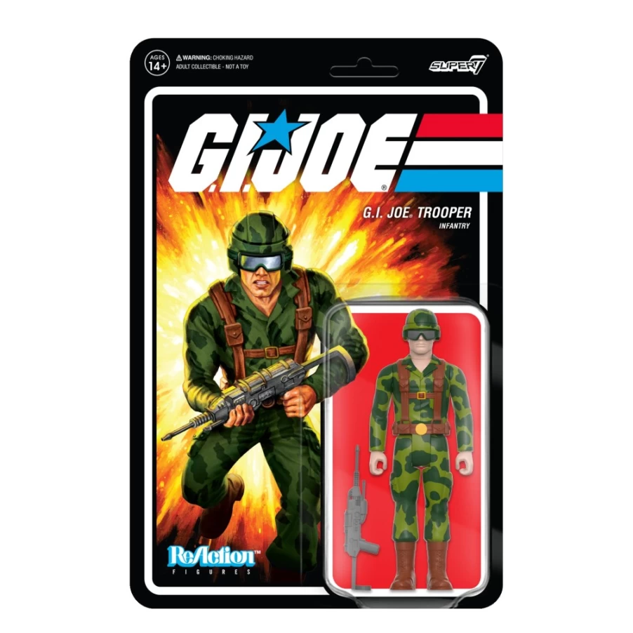 Super7 G.I. Joe Reaction Wave 4 Action Figure - Trooper with Pink Goggles Collectible Toy