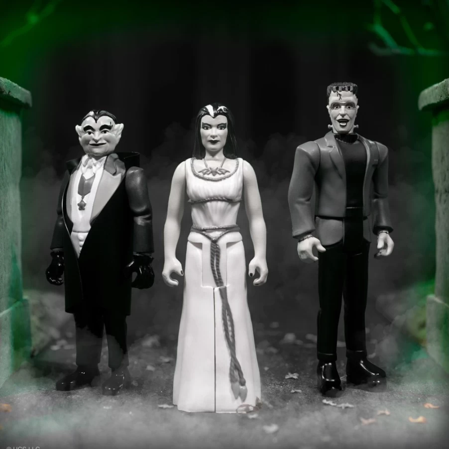 Super7 Munsters Reaction Figures Wave 2 Grayscale 3-Pack Collectible Set