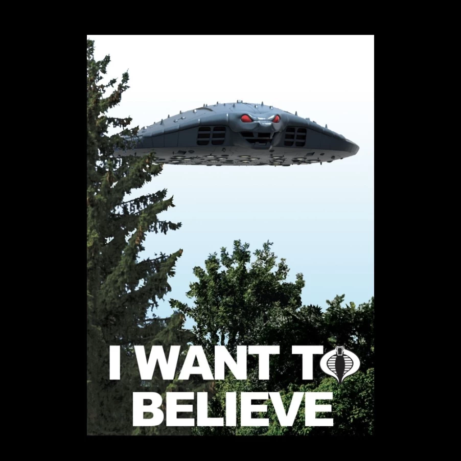 Super7 G.I. Joe I Want To Believe UFO Mothership Graphic T-Shirt for Men