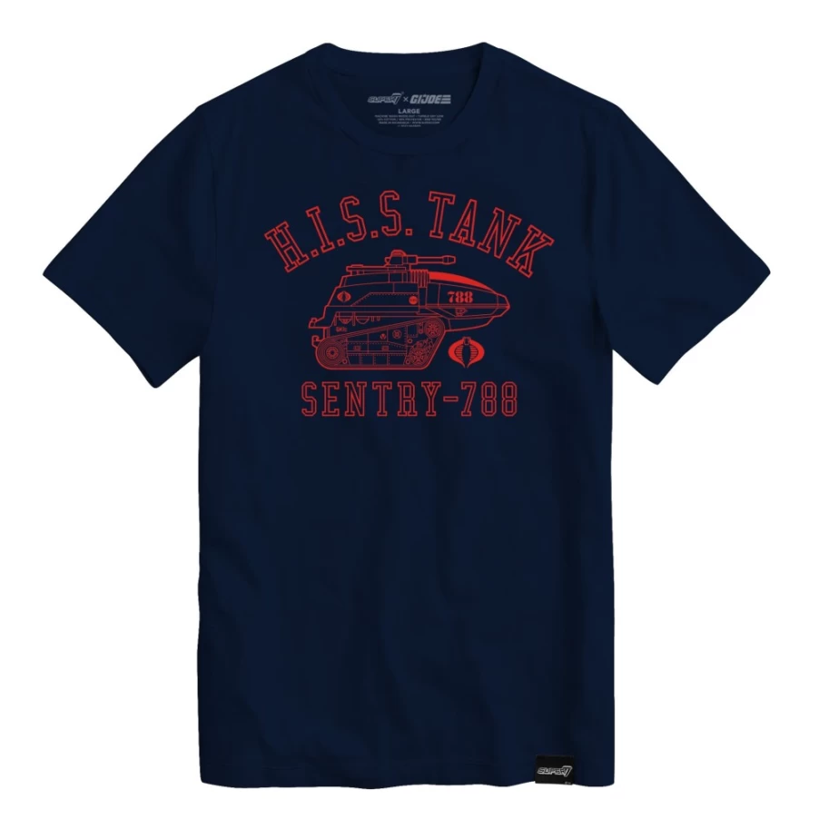 Super7 G.I. Joe H.I.S.S. Tank Graphic T-Shirt for Men - Navy Blue Casual Tee