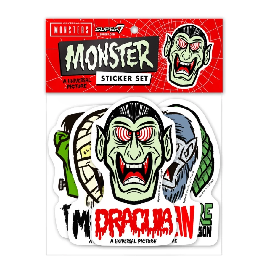 Super7 Universal Monsters Freakyfaces Sticker Pack - Classic Horror Collectible Stickers
