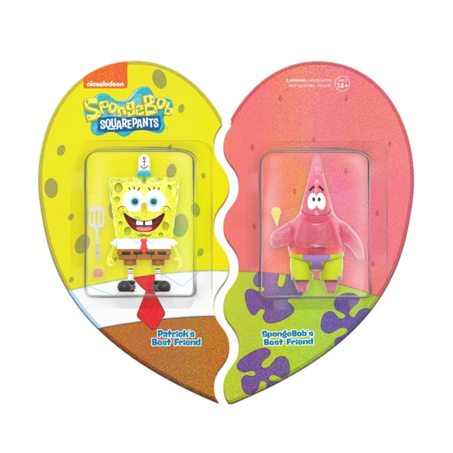 Super7 Spongebob Squarepants & Patrick Glitter 2-Pack Action Figure Set - BFF Collectible