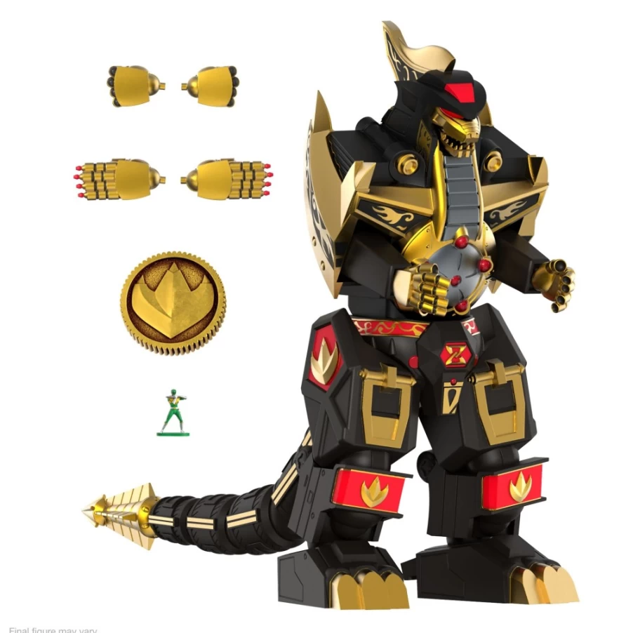 Super7 Mighty Morphin Power Rangers Ultimates Dragonzord Black & Gold Action Figure Collectible
