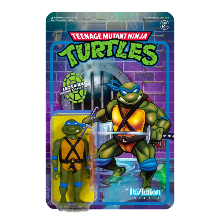 Super7 Teenage Mutant Ninja Turtles Leonardo Action Figure - Collectible TMNT Reaction Series