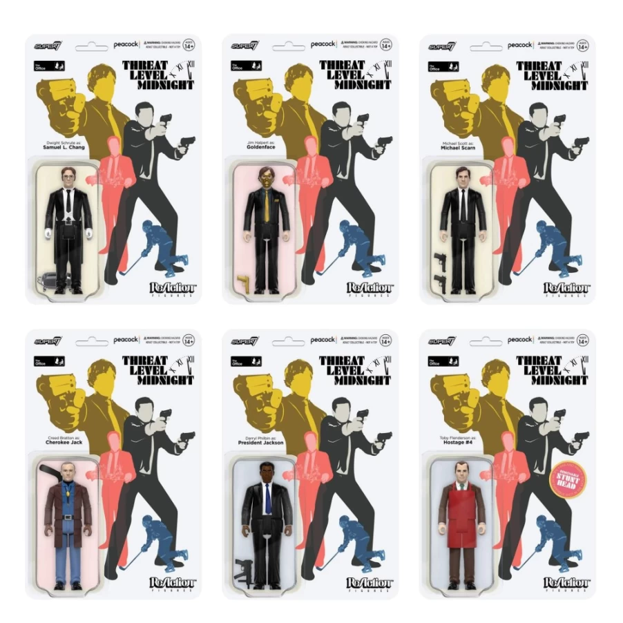 Super7 The Office Reaction Figures Wave 1 - Threat Level Midnight 6-Pack Collectible Set