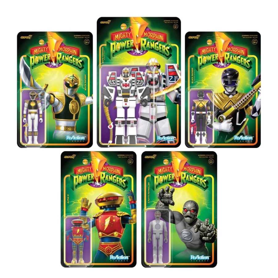 Super7 Mighty Morphin Power Rangers Reaction Figures Wave 4 - 5-Piece Collectible Set