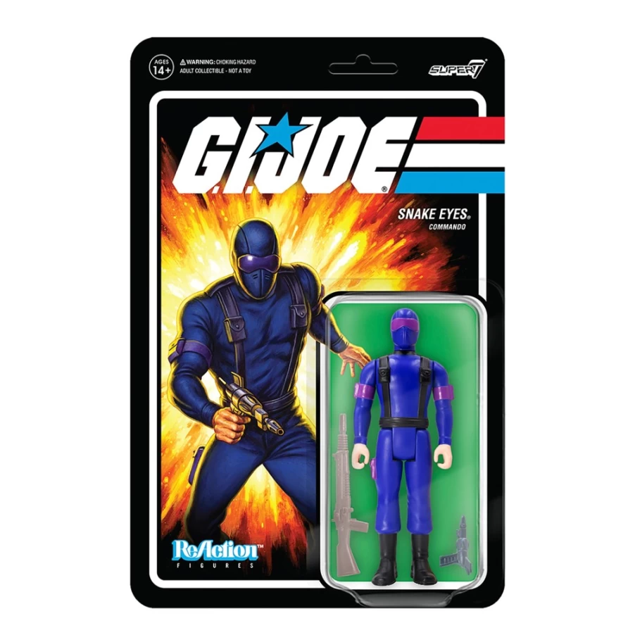 Super7 G.I. Joe Reaction Figures Wave 1 - Snake Eyes (Retro Action Hero) Collectible Toy