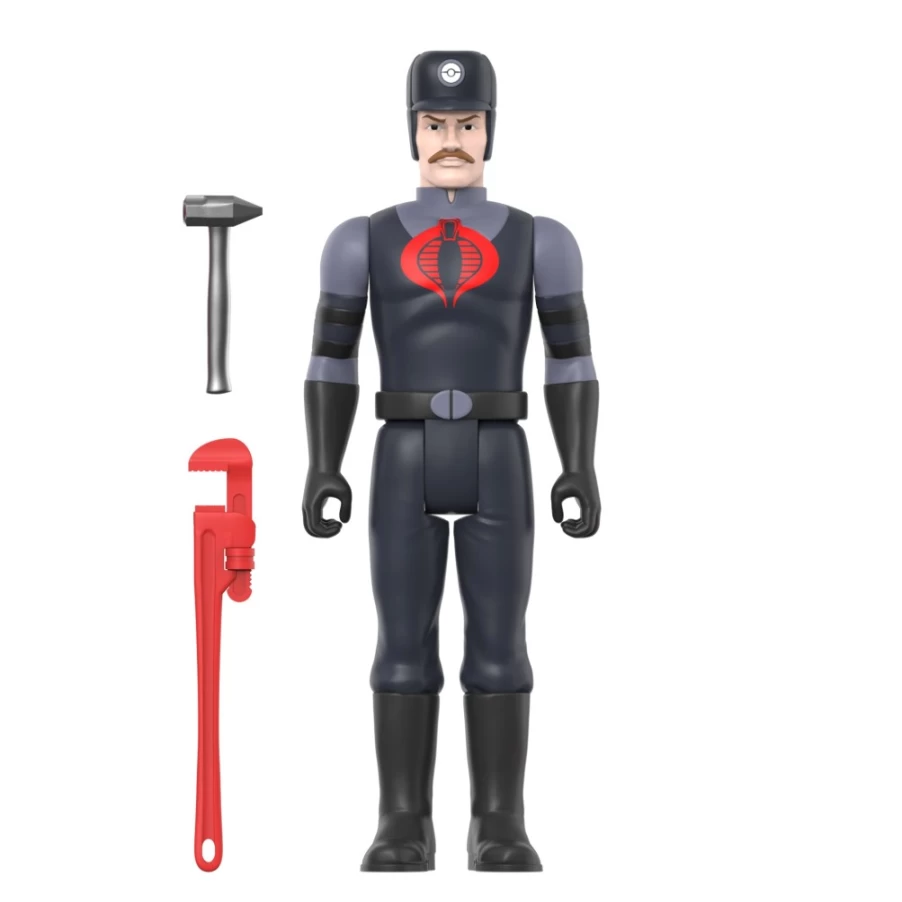 Super7 G.I. Joe Reaction Figures Wave 3 - Cobra Snakeling Factory Worker with Mustache (Pink) Action Figure