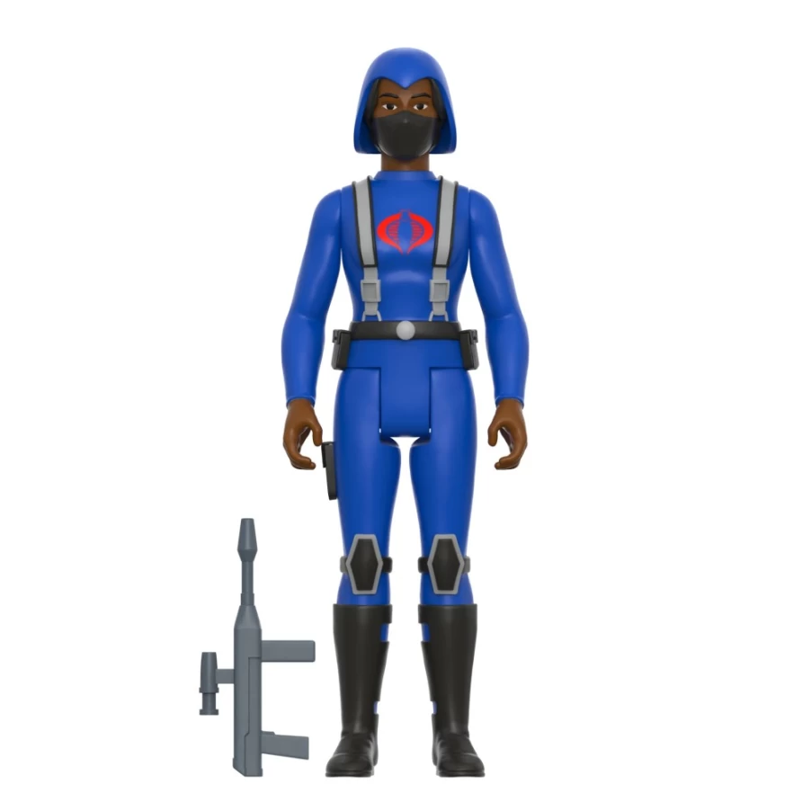 Super7 G.I. Joe Reaction Wave 4 Cobra Female Trooper Action Figure with Long Black Hair