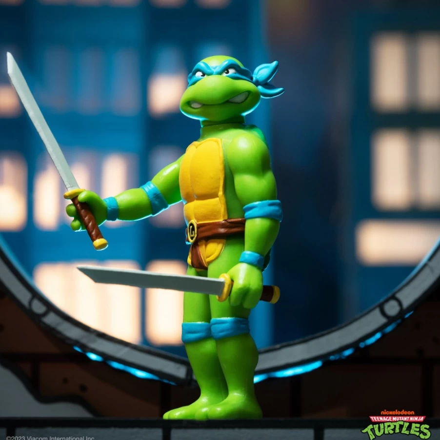 Super7 Teenage Mutant Ninja Turtles Leonardo Toon Action Figure - Reaction Wave 7 Collectible
