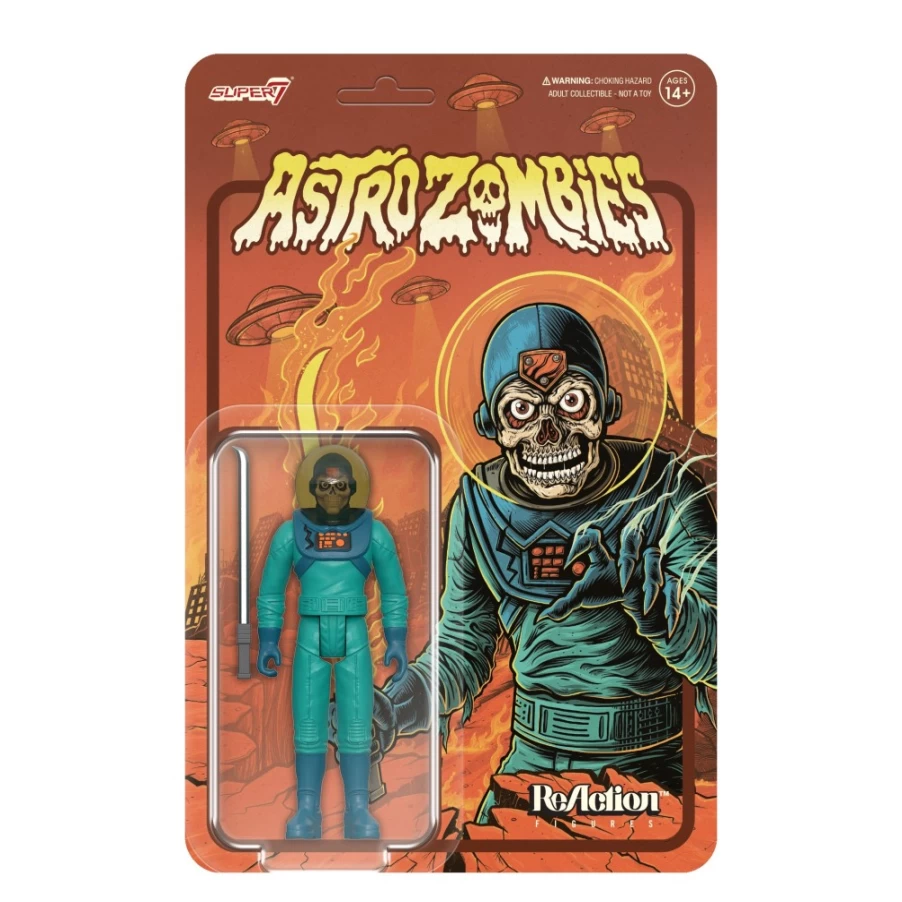 Super7 Astro Zombies Reaction Figure Wave 1 - Teal/Blue Astro Zombie Collectible Toy