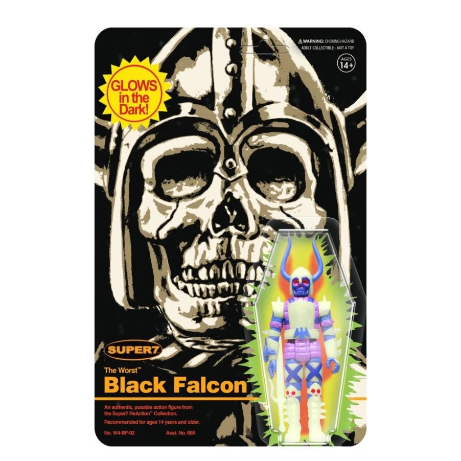 Super7 The Worst Reaction Wave 1 - Black Falcon (Monster Glow) Action Figure