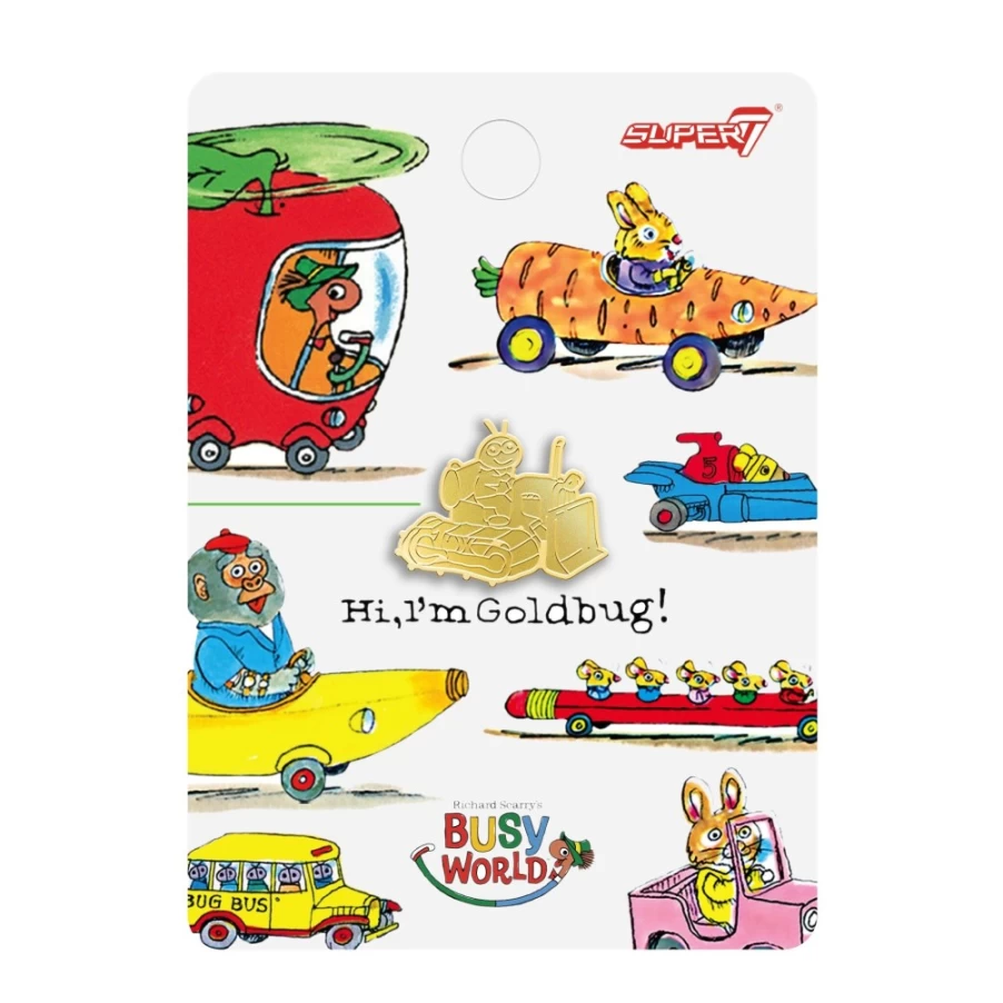 Super7 Richard Scarry Gold Bug Enamel Pin Collectible Vintage Cartoon Character Badge