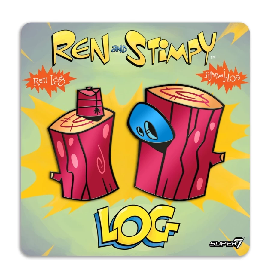 Super7 Ren & Stimpy Log! Enamel Pin Set - 2-Pin Collectible Badge