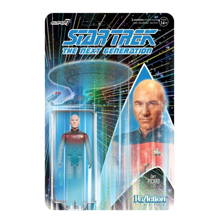 Super7 Star Trek: The Next Generation Captain Picard Glitter Transporter Action Figure - The Next Generation Collectible