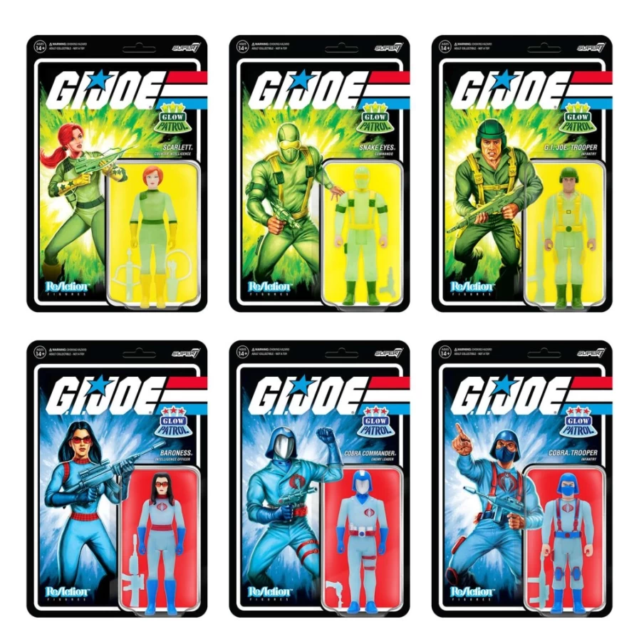 Super7 G.I. Joe Reaction Glow Patrol Action Figure Set - Exclusive Collectible