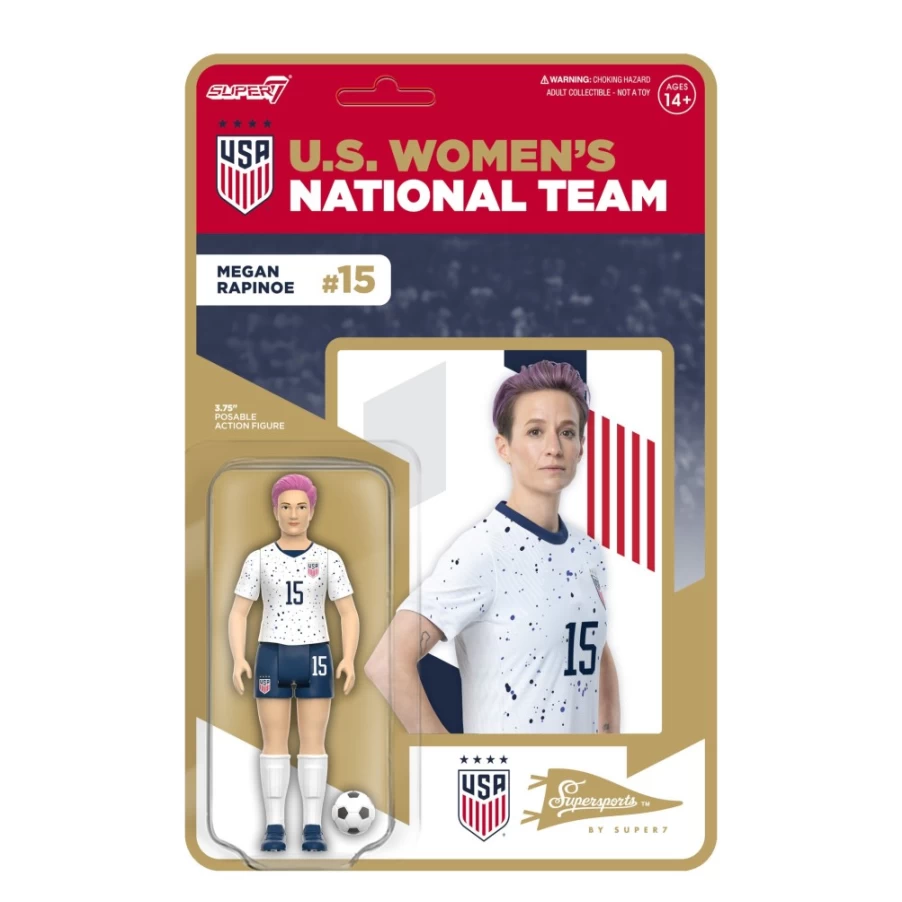 Super7 Uswnt Megan Rapinoe Alternate Kit Soccer Action Figure - Wave 2 Collectible