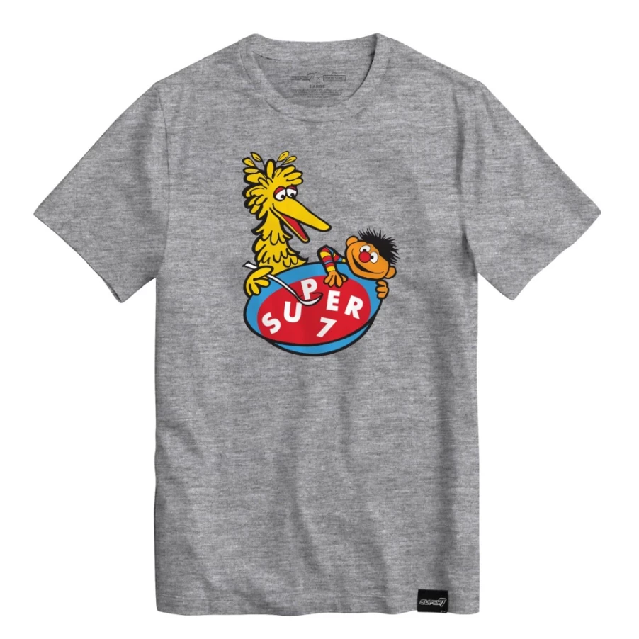 Super7 Sesame Street Big Bird & Ernie Alphabet Soup Graphic T-Shirt for Adults & Kids
