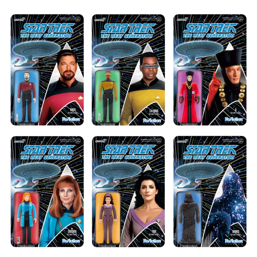 Super7 Star Trek: The Next Generation Wave 2 Action Figure Set - 6-Piece Collectible Figures