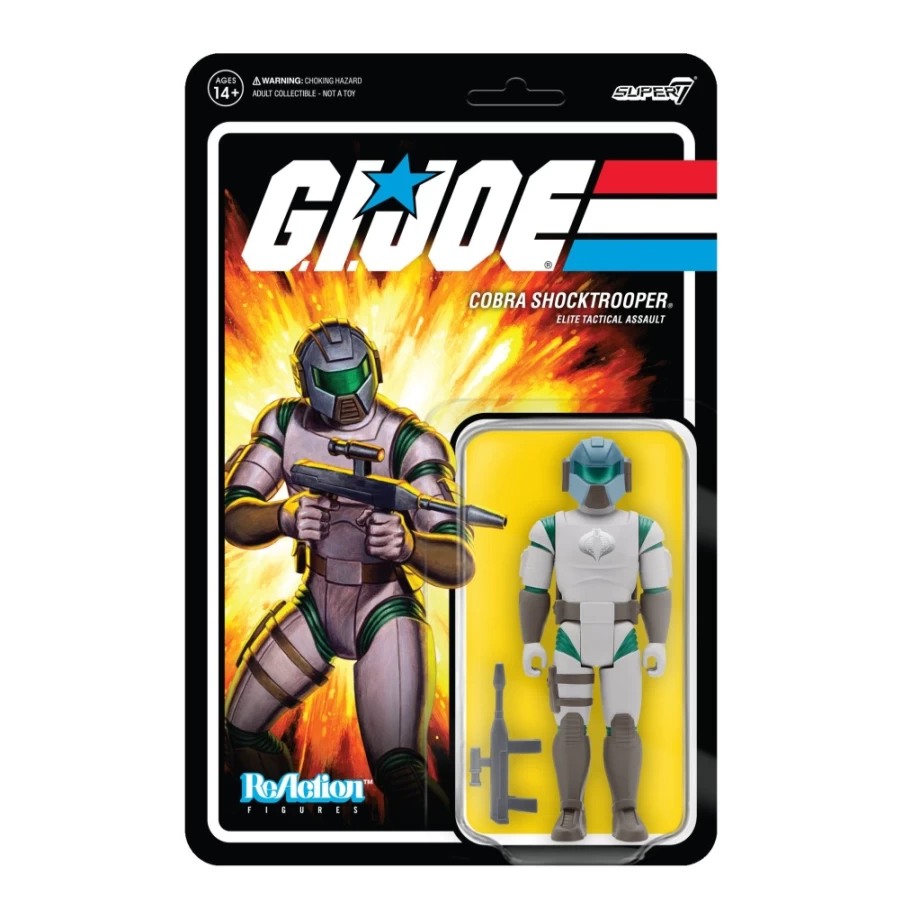 Super7 G.I. Joe Cobra Shocktrooper Action Figure with Rifle - Wave 2 Reaction Series