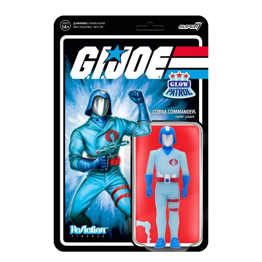 Super7 G.I. Joe Reaction Cobra Commander Glow in The Dark Action Figure Wave 1B