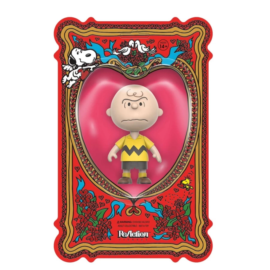 Super7 Peanuts Reaction Figures - Charlie Brown "I Hate Valentine's Day" Collectible Toy